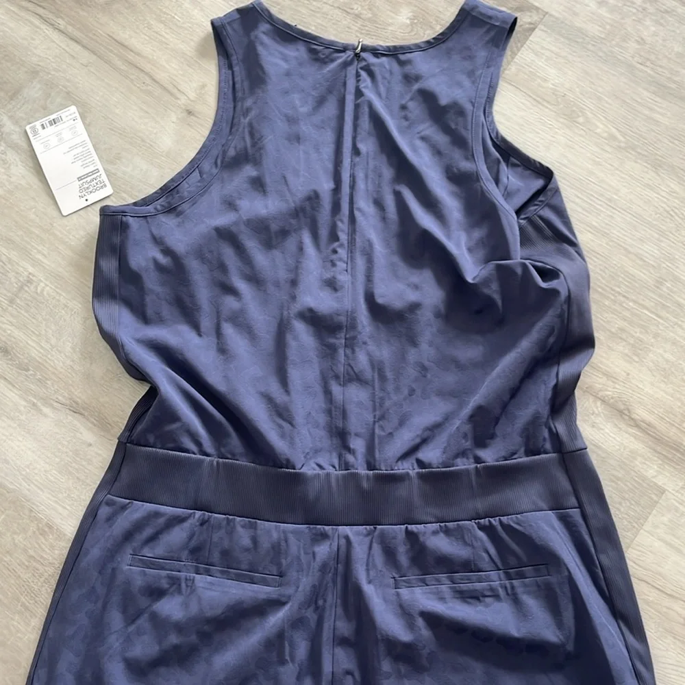 Athleta NWT Brooklyn‎ Textured Jumpsuit Romper Animal Print Athletic Women’s 16 - Picture 8 of 16